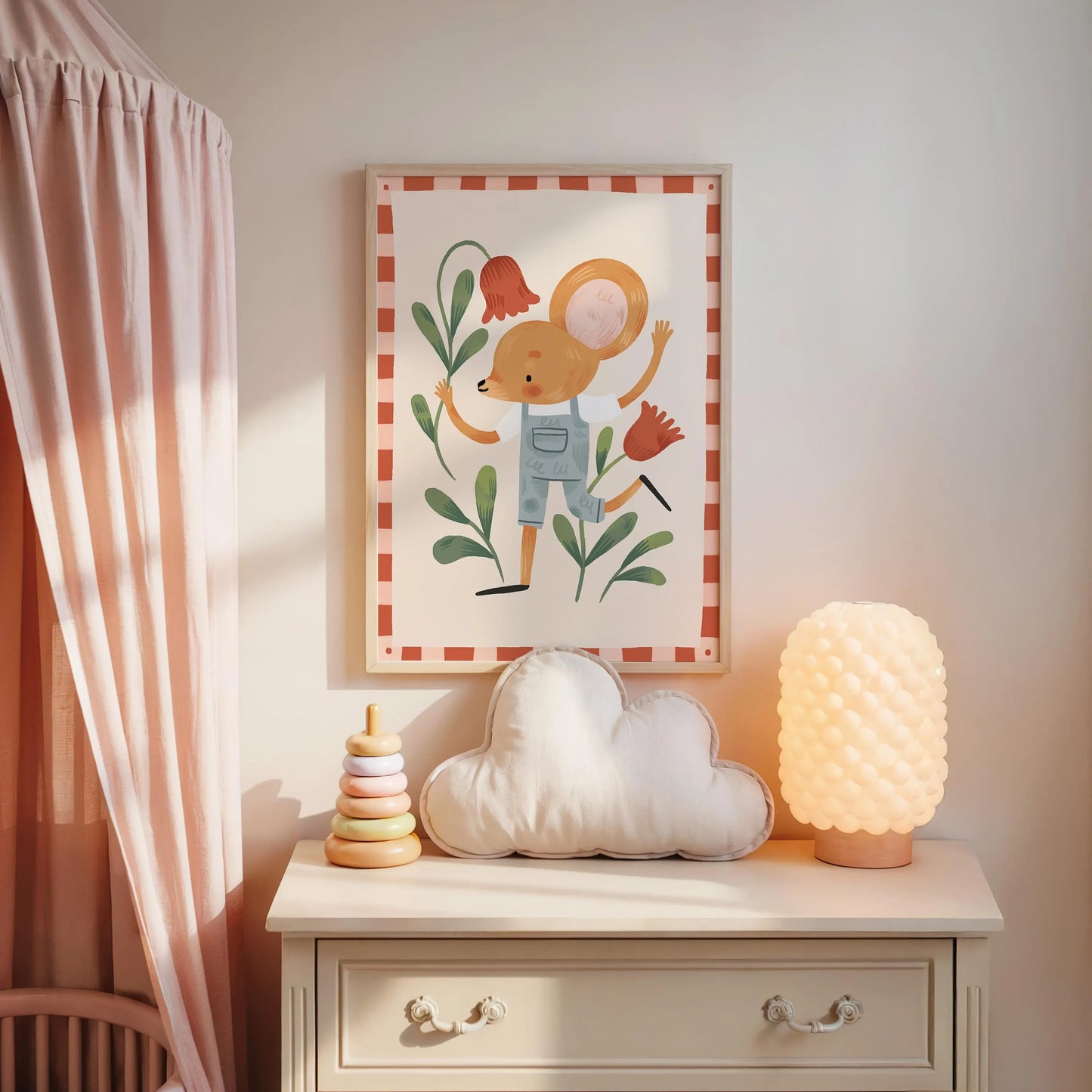 Mouse: Kids' Room Art Print, Colorful Unique Playroom Wall Decor