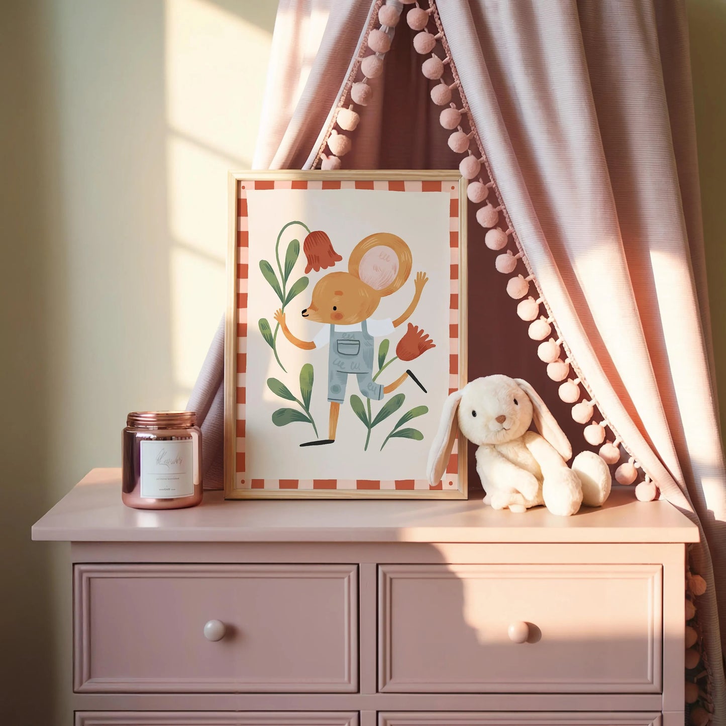 Mouse: Kids' Room Art Print, Colorful Unique Playroom Wall Decor