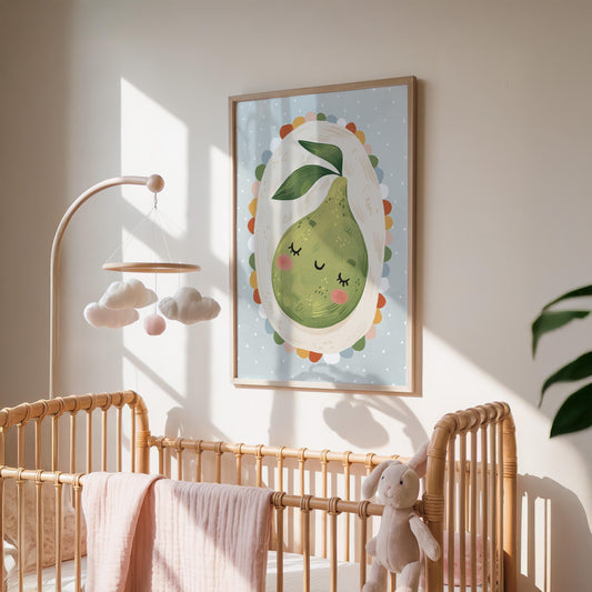Happy Pear Kids' Room Art Print, Colorful Unique Playroom Wall Decor