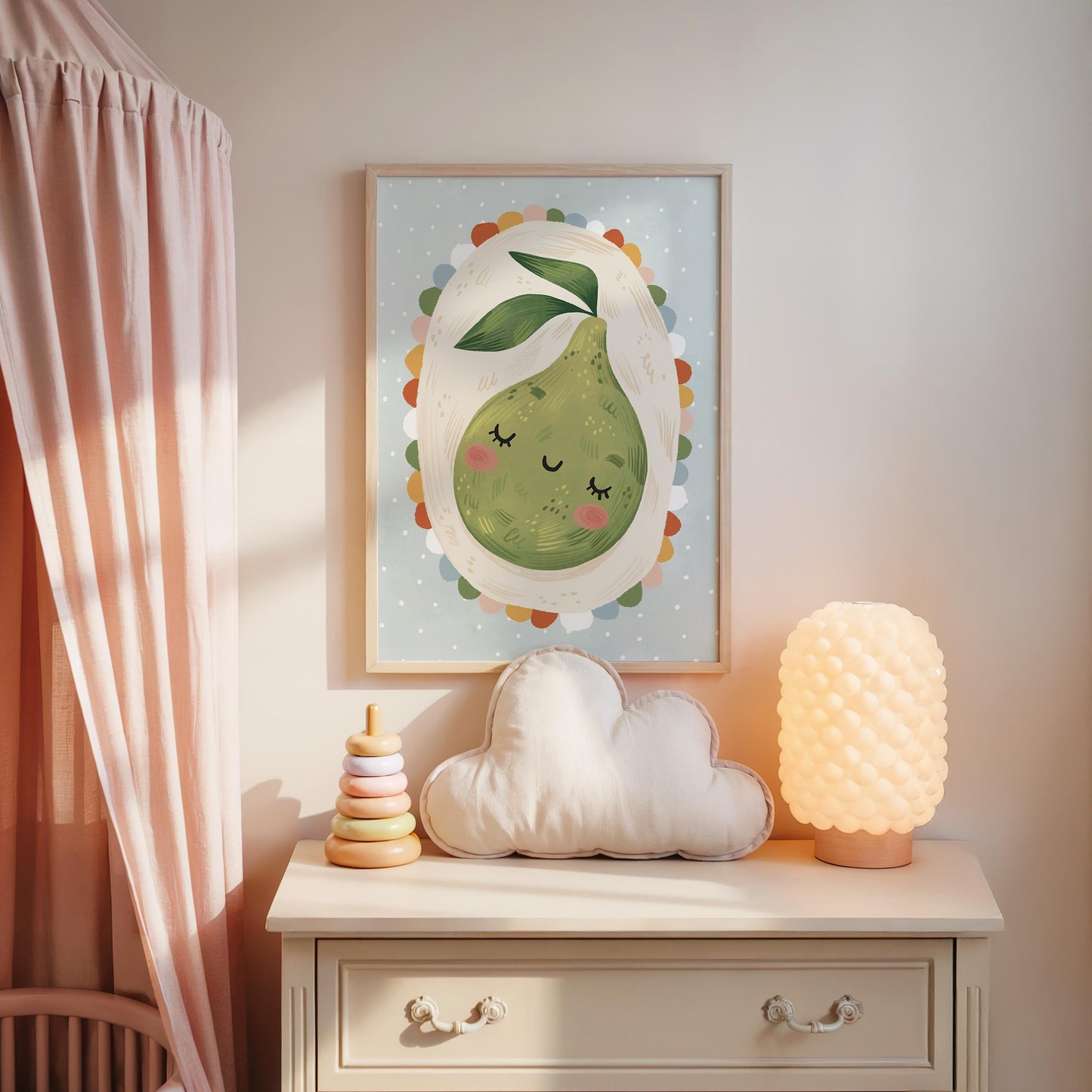 Happy Pear Kids' Room Art Print, Colorful Unique Playroom Wall Decor