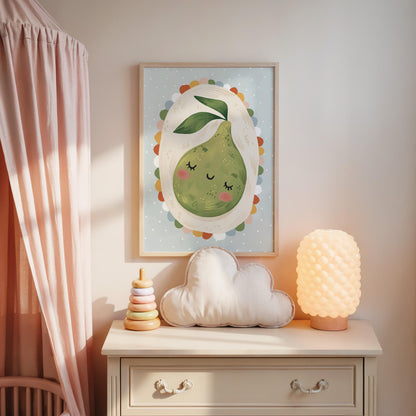 Happy Pear Kids' Room Art Print, Colorful Unique Playroom Wall Decor