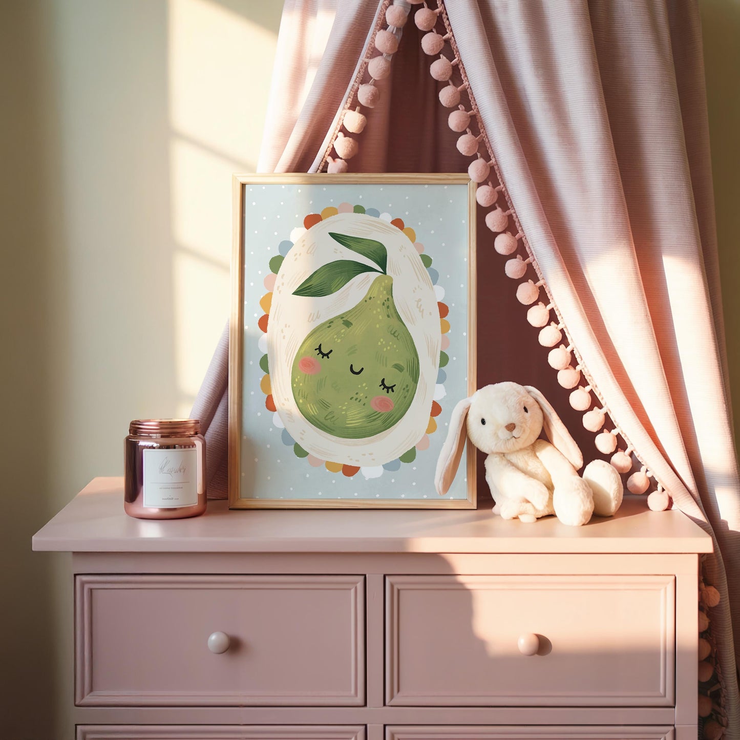 Happy Pear Kids' Room Art Print, Colorful Unique Playroom Wall Decor