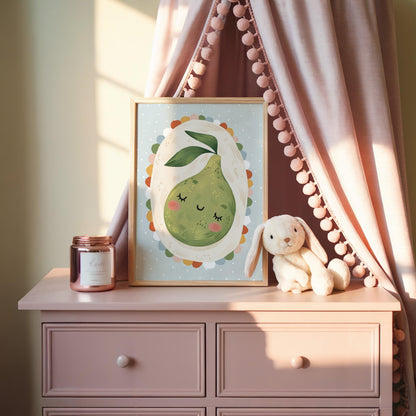 Happy Pear Kids' Room Art Print, Colorful Unique Playroom Wall Decor